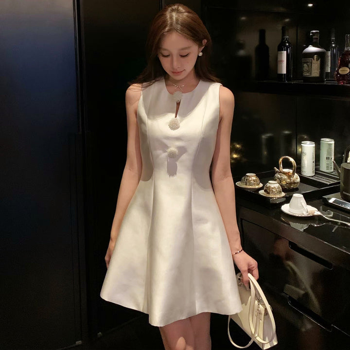 フラワービーズフレンチミニワンピース