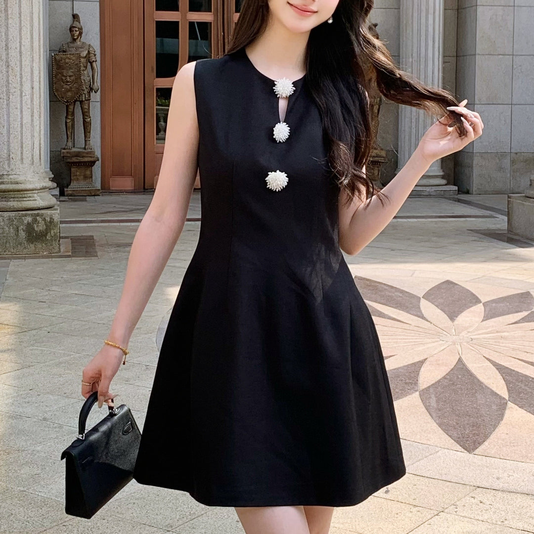 フラワービーズフレンチミニワンピース