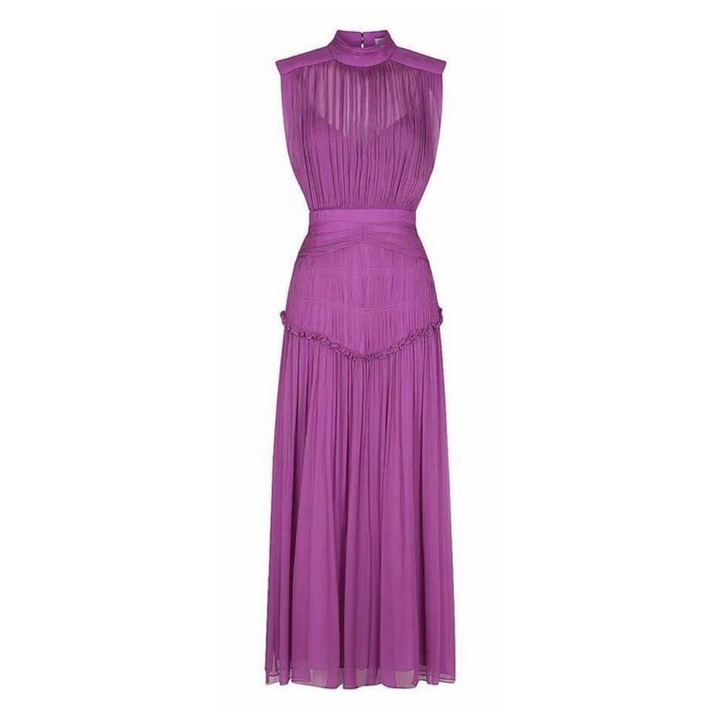 シャーリングシフォンドレス