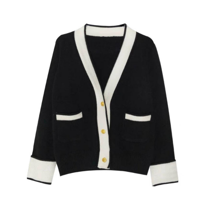 バイカラーデザインカーディガン
