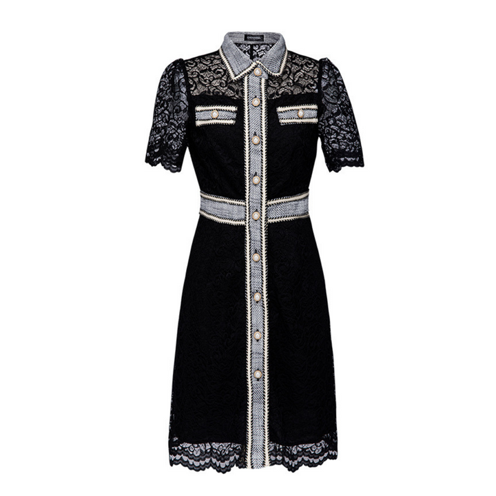 フレンチ襟レースワンピース