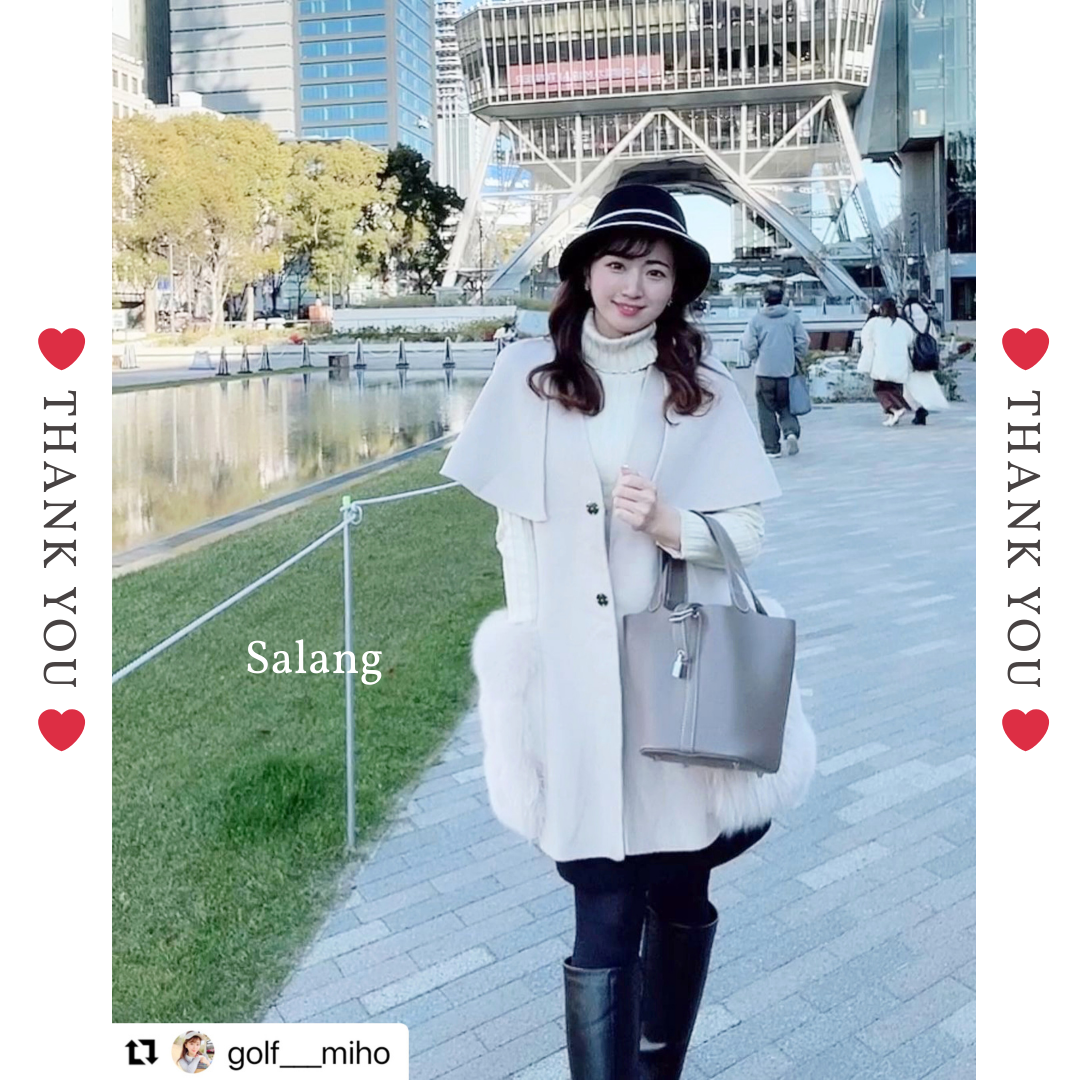 FOXファーウールケープコート