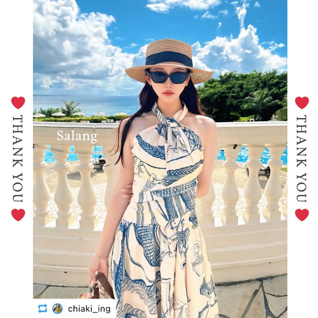 フレンチアートプリントドレス