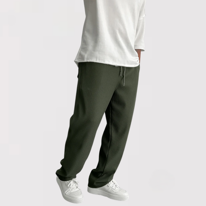 HIROAKI | 快適なリブ編みパンツ