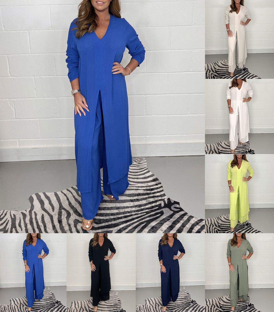 Alejandra - カジュアルVネックツーピースセット