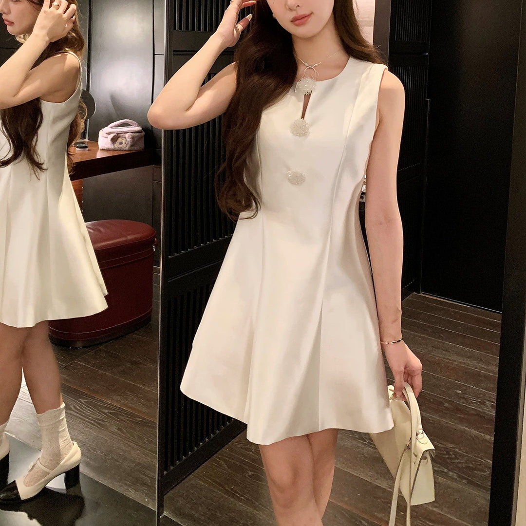 フラワービーズフレンチミニワンピース