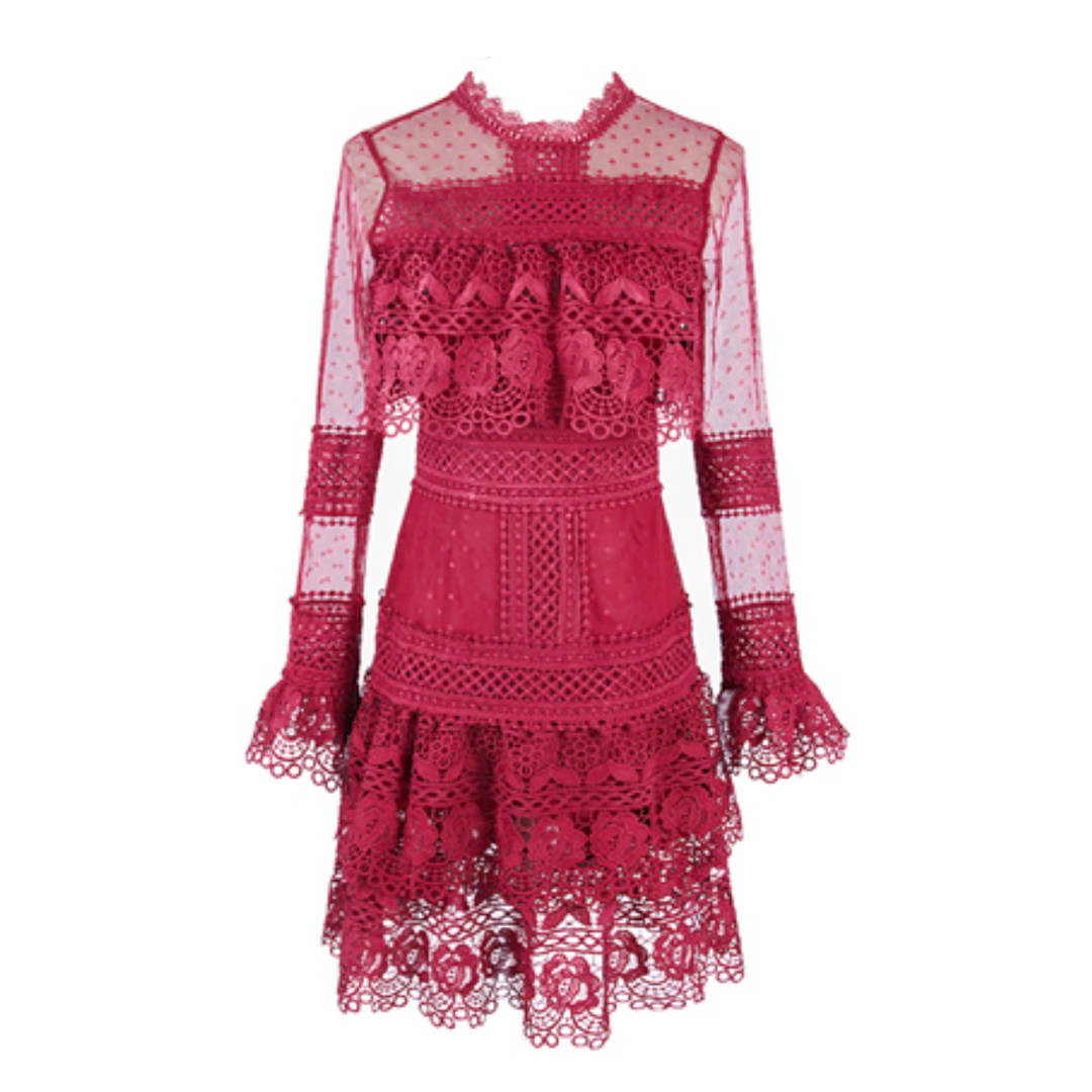 フレンチシースルーレースドレス