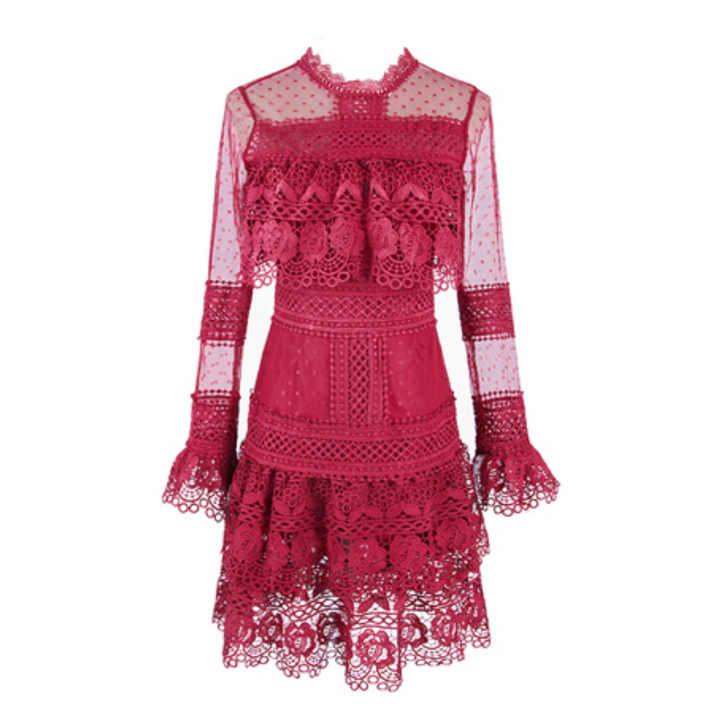 フレンチシースルーレースドレス