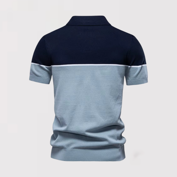 RAYA | ツートーンのボタンなしポロシャツ