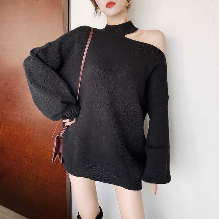 ワンショルダールーズニット