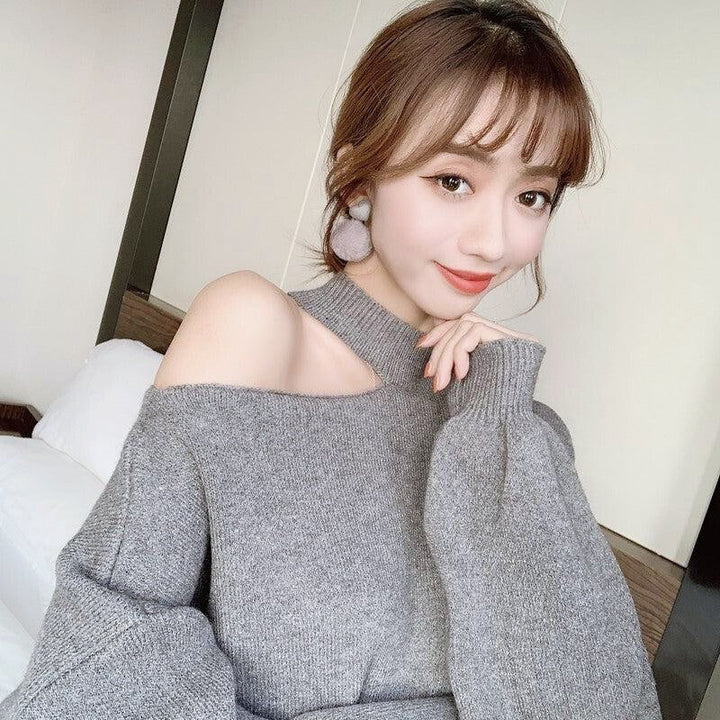 ワンショルダールーズニット