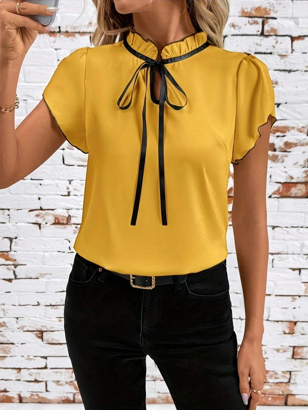 Bethany - カラーブロック ショートスリーブ シャツ