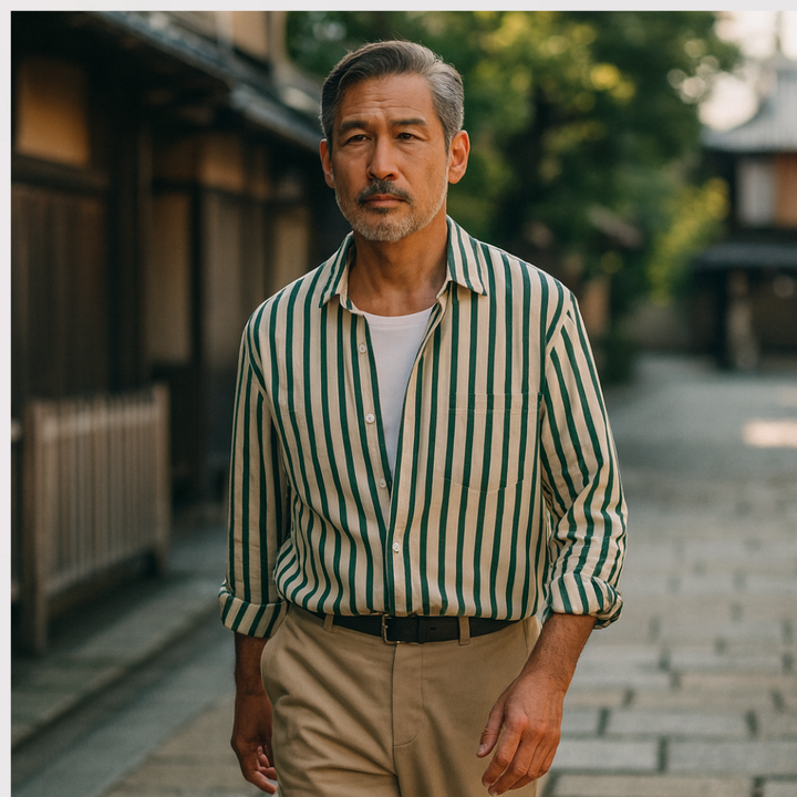 KENJAKU | ソフトストライプシャツ