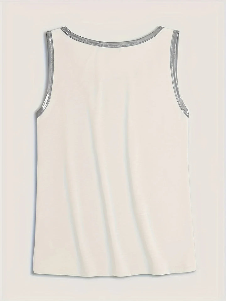 Ayuso - 袖なしタンクトップ丸首デザイン