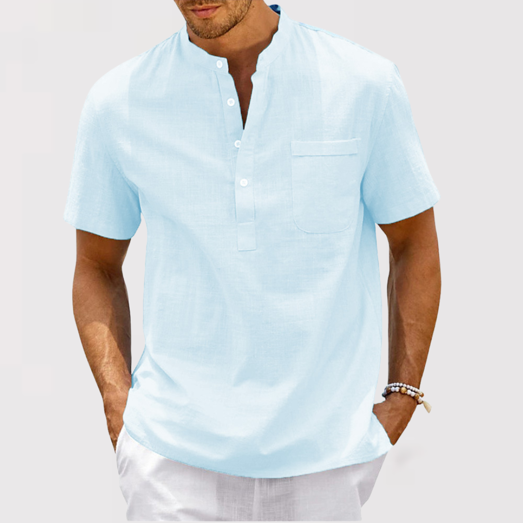 RIALO | ポケット付きヘンリーネックシャツ