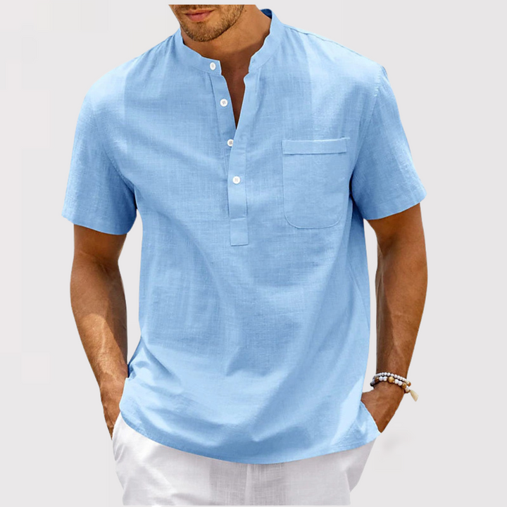 RIALO | ポケット付きヘンリーネックシャツ