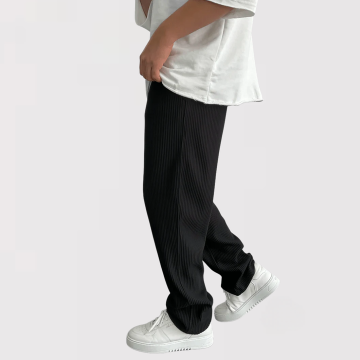 HIROAKI | 快適なリブ編みパンツ