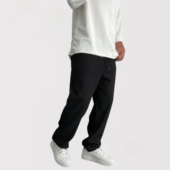 HIROAKI | 快適なリブ編みパンツ