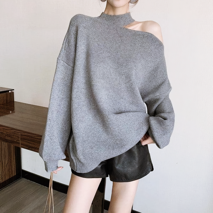 ワンショルダールーズニット