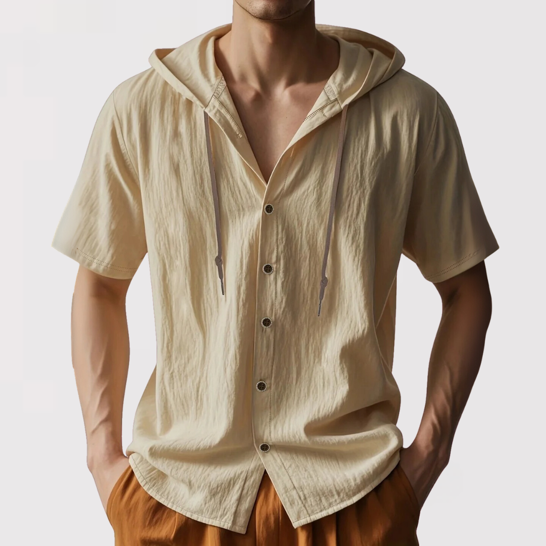 MAKOTOSHI | カジュアルリネンフードシャツ