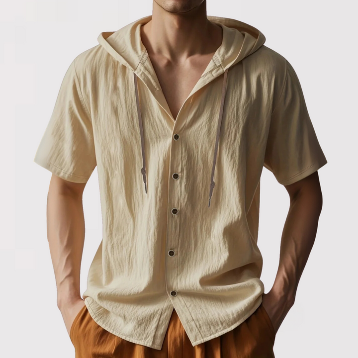 MAKOTOSHI | カジュアルリネンフードシャツ