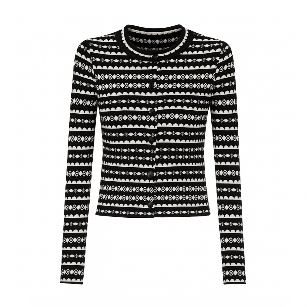 モノトーンボーダーニットカーディガン