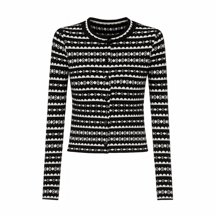 モノトーンボーダーニットカーディガン