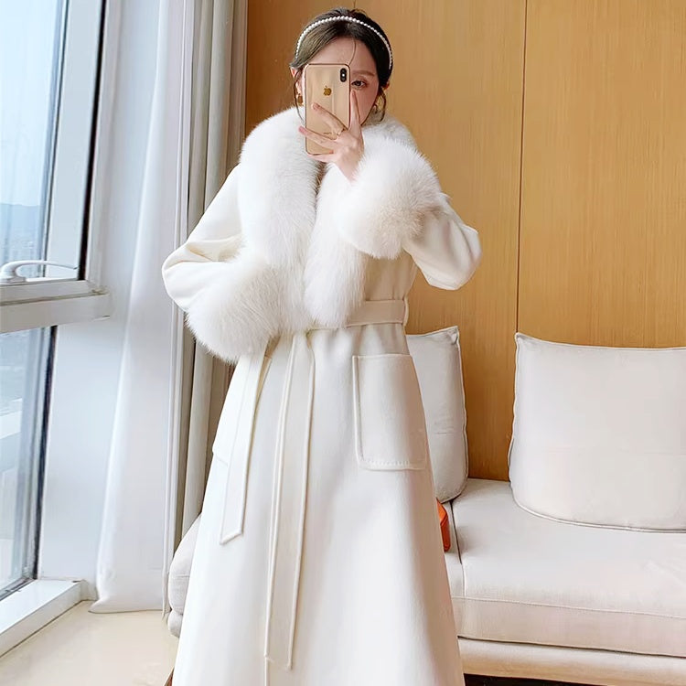 FOXファーパステルカラーロングコート