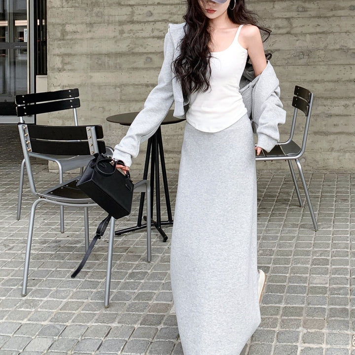 スウェットフーディースカートセットアップ