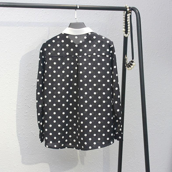 ドット柄シアーブラウス