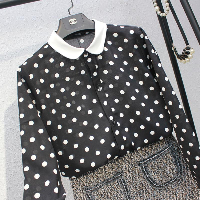 ドット柄シアーブラウス