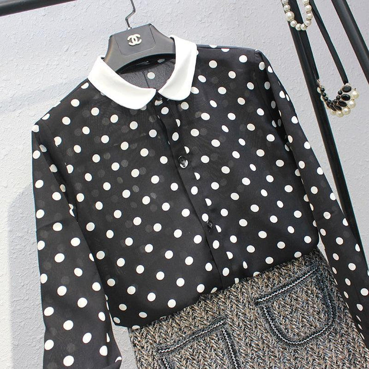 ドット柄シアーブラウス