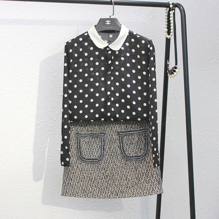 ドット柄シアーブラウス