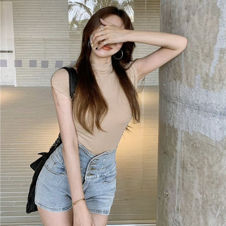 ハイネックタイトトップス