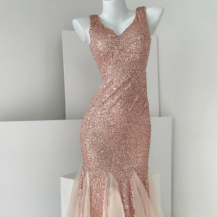 ビジュースパンコールマーメイドドレス