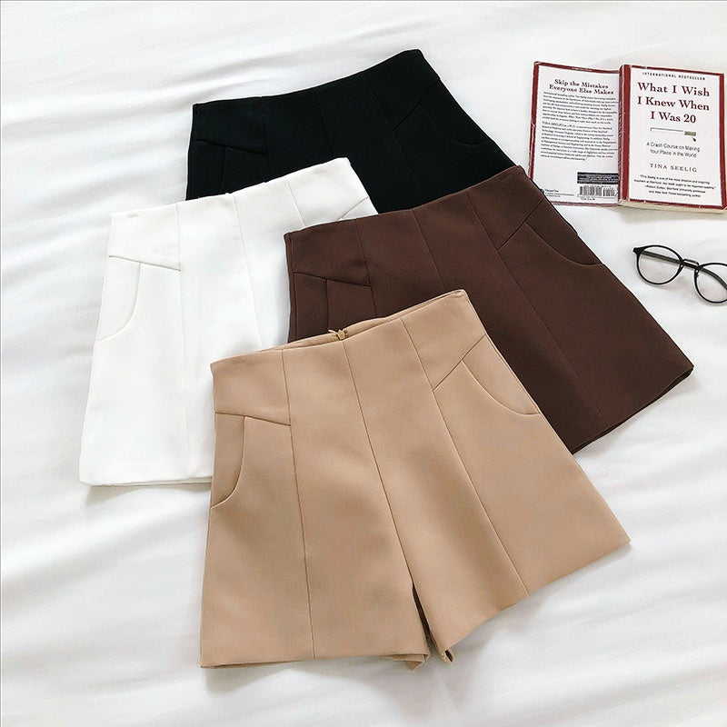 ワイドハイウエストショートパンツ