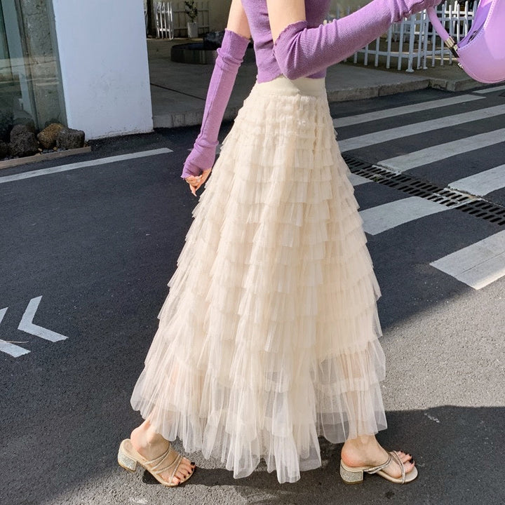 ティアードチュールロングスカート