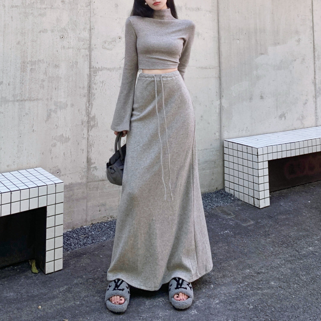 クロップトップロングスカートセットアップ