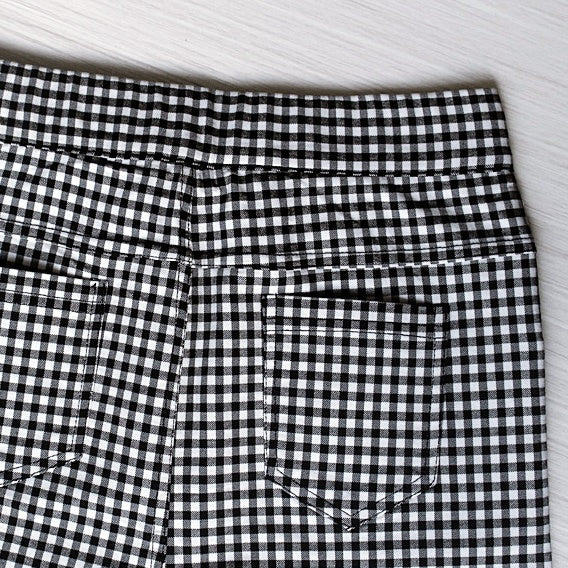 ハイウエストギンガムチェックレギンスパンツ