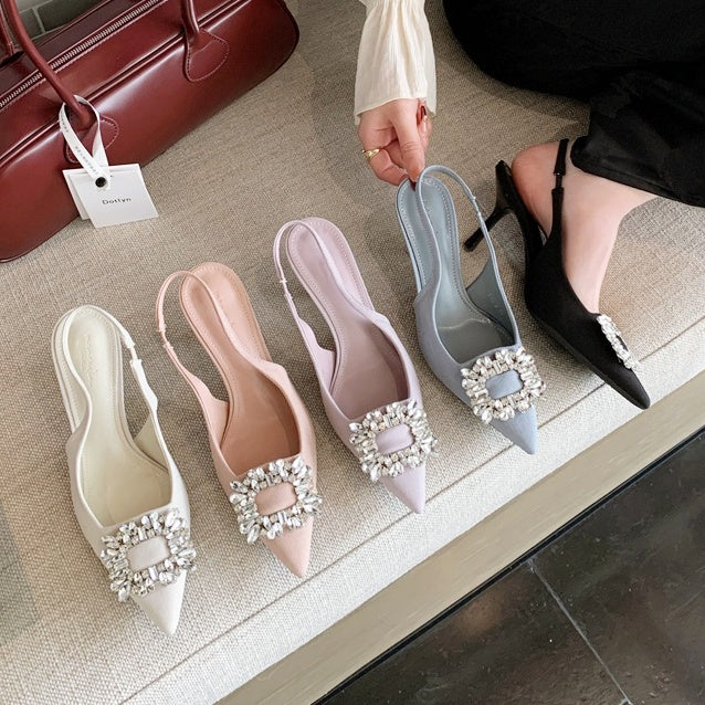 スクエアビジューパンプス