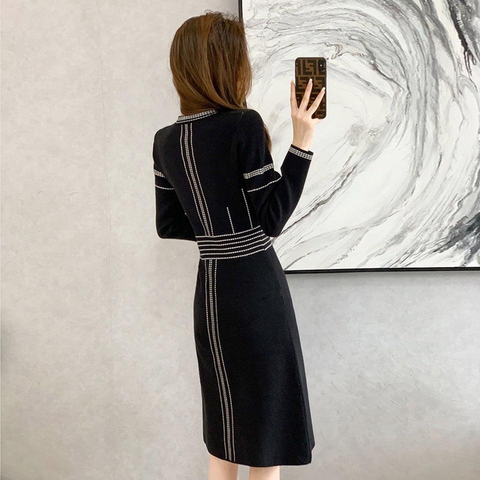 フロントスリットニットワンピース