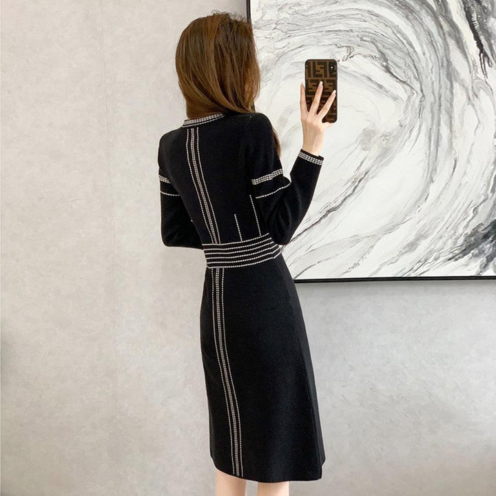 フロントスリットニットワンピース