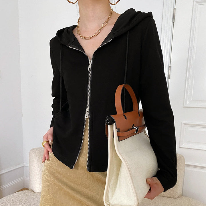 ダブルジップスリムパーカー