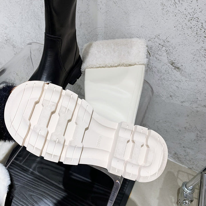 バイカラーボアロングブーツ