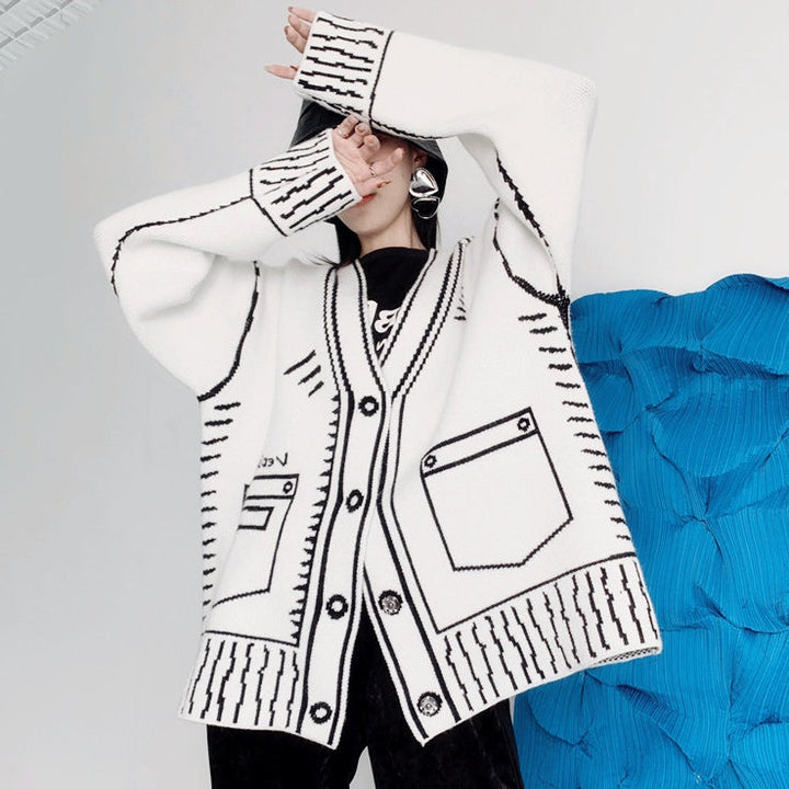 フェイクアートカーディガン