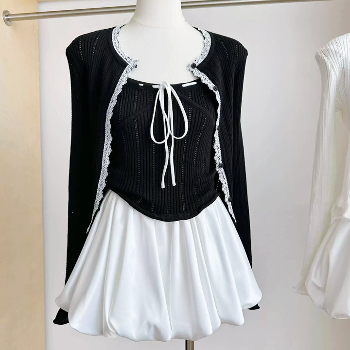 コントラストレースリボンアンサンブル