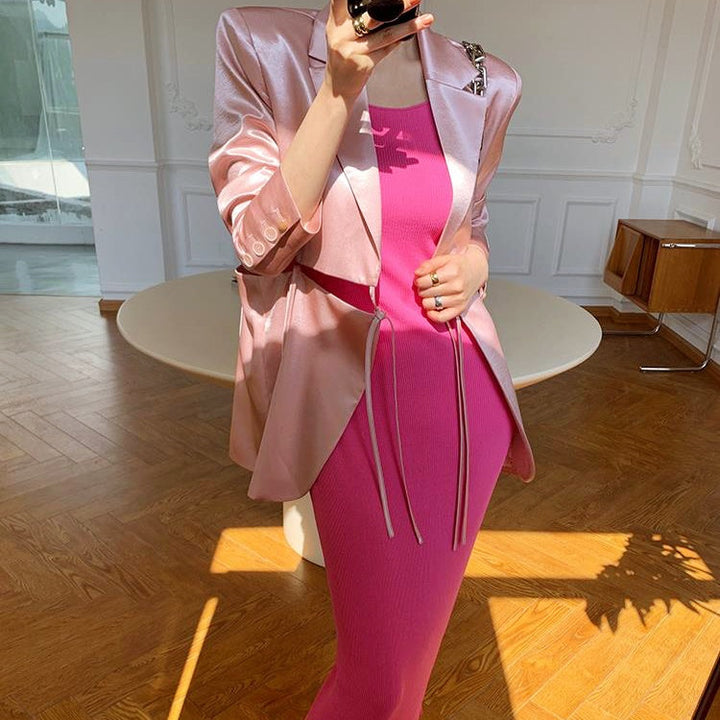 フレンチタイトロングワンピース