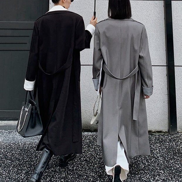 コントラストカラーロングコート