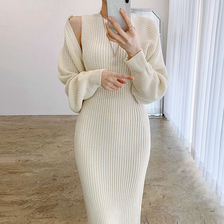レイヤードニットワンピースセット