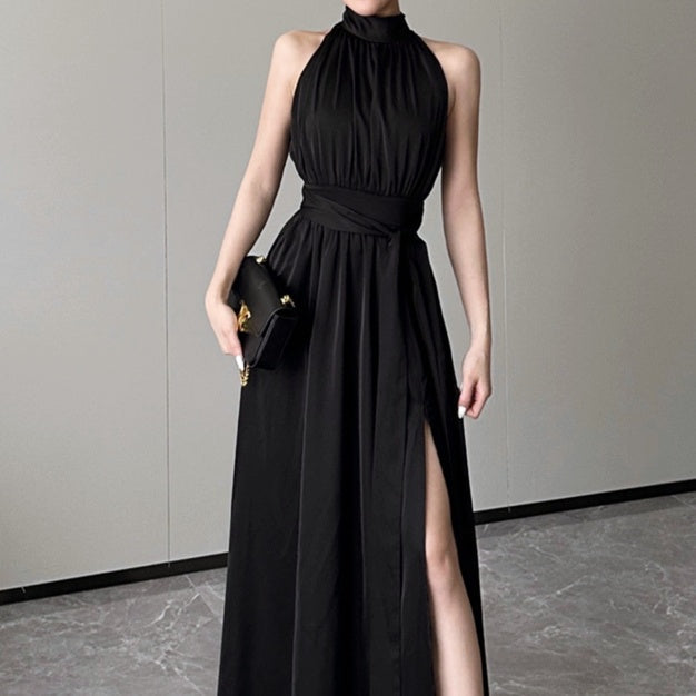 ホルターネックスリットロングドレス